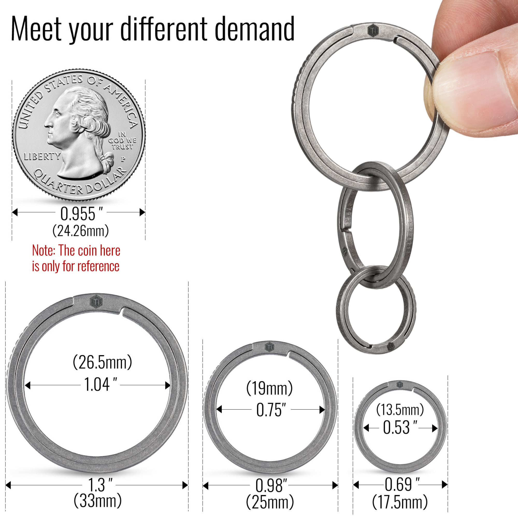 KA18 Titanium Flat Key Rings (1L)