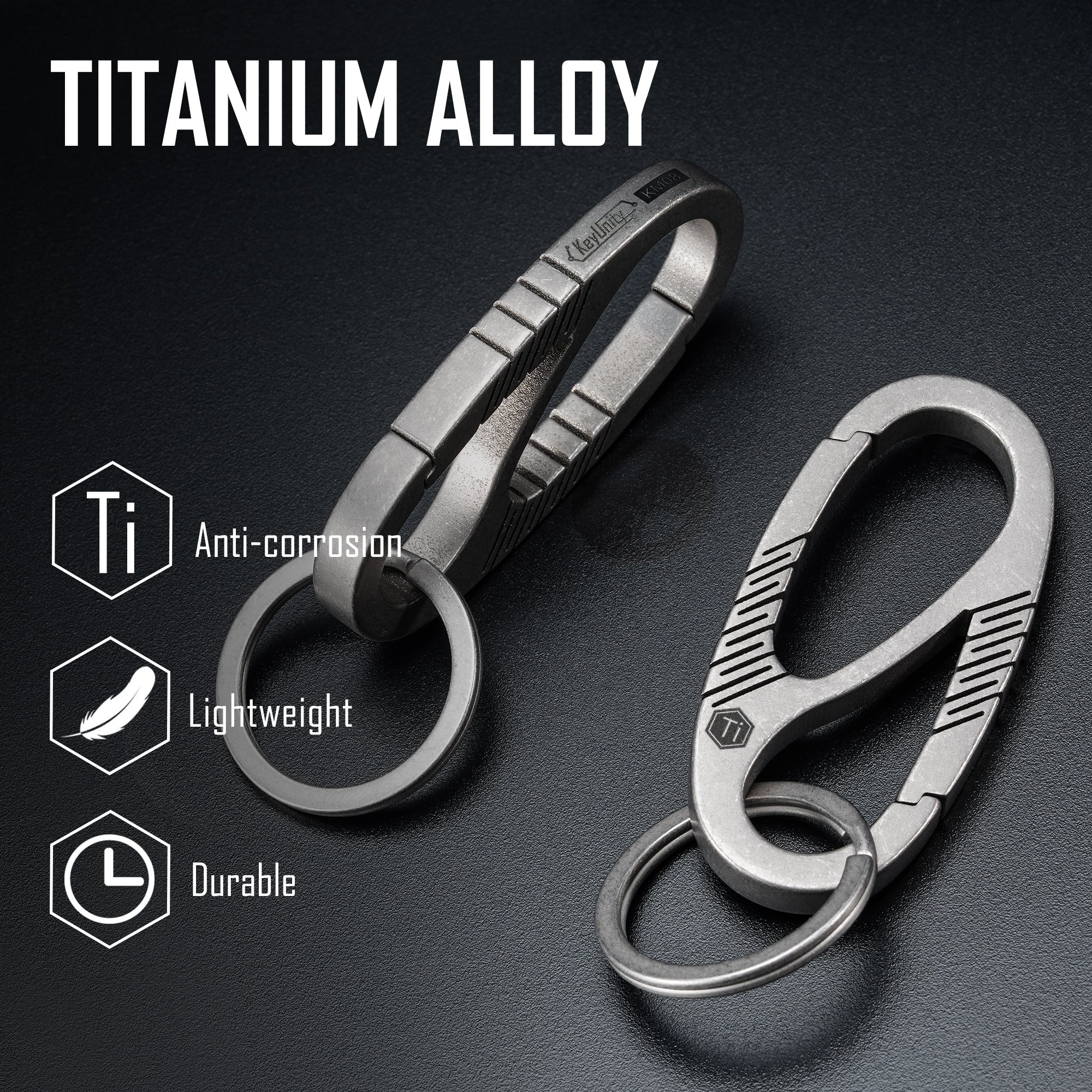 KM08 Titanium Carabiner Keychain Clip