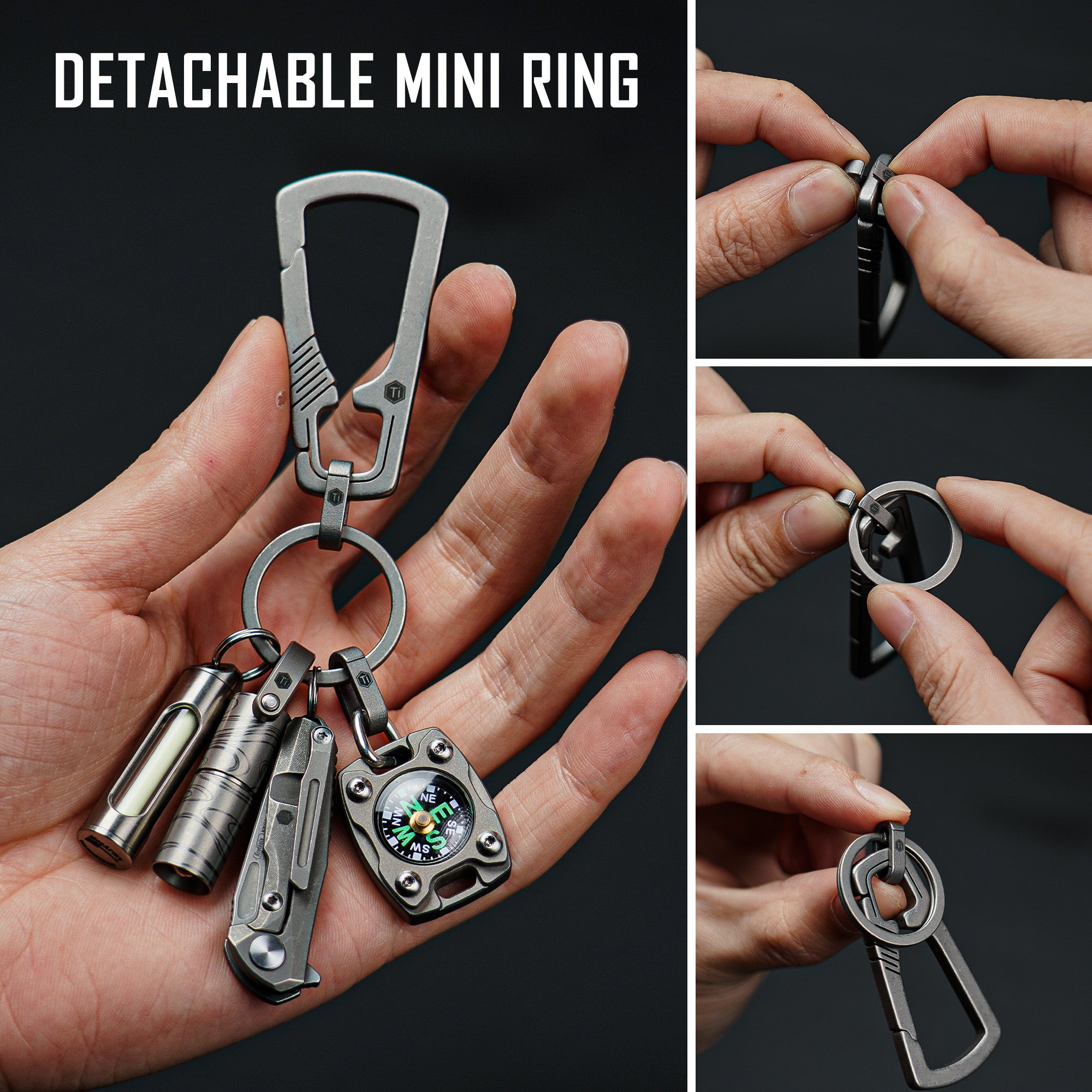 KM04M Titanium Carabiner Keychain Clip