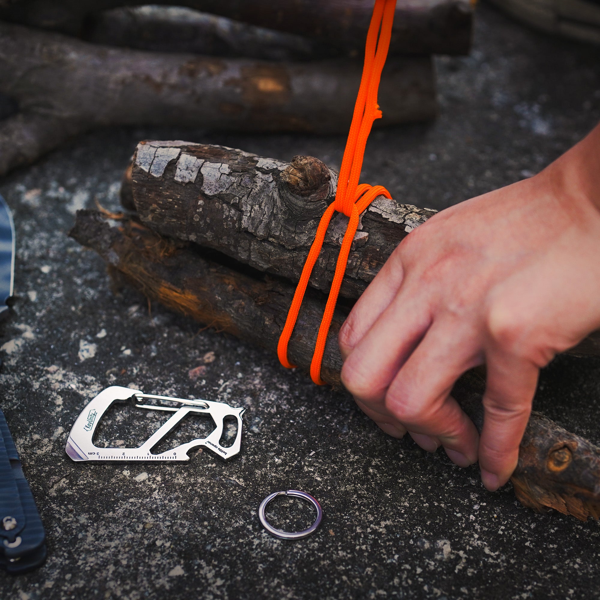 KC00 Handmade Woven Keychain Lanyard (Orange)