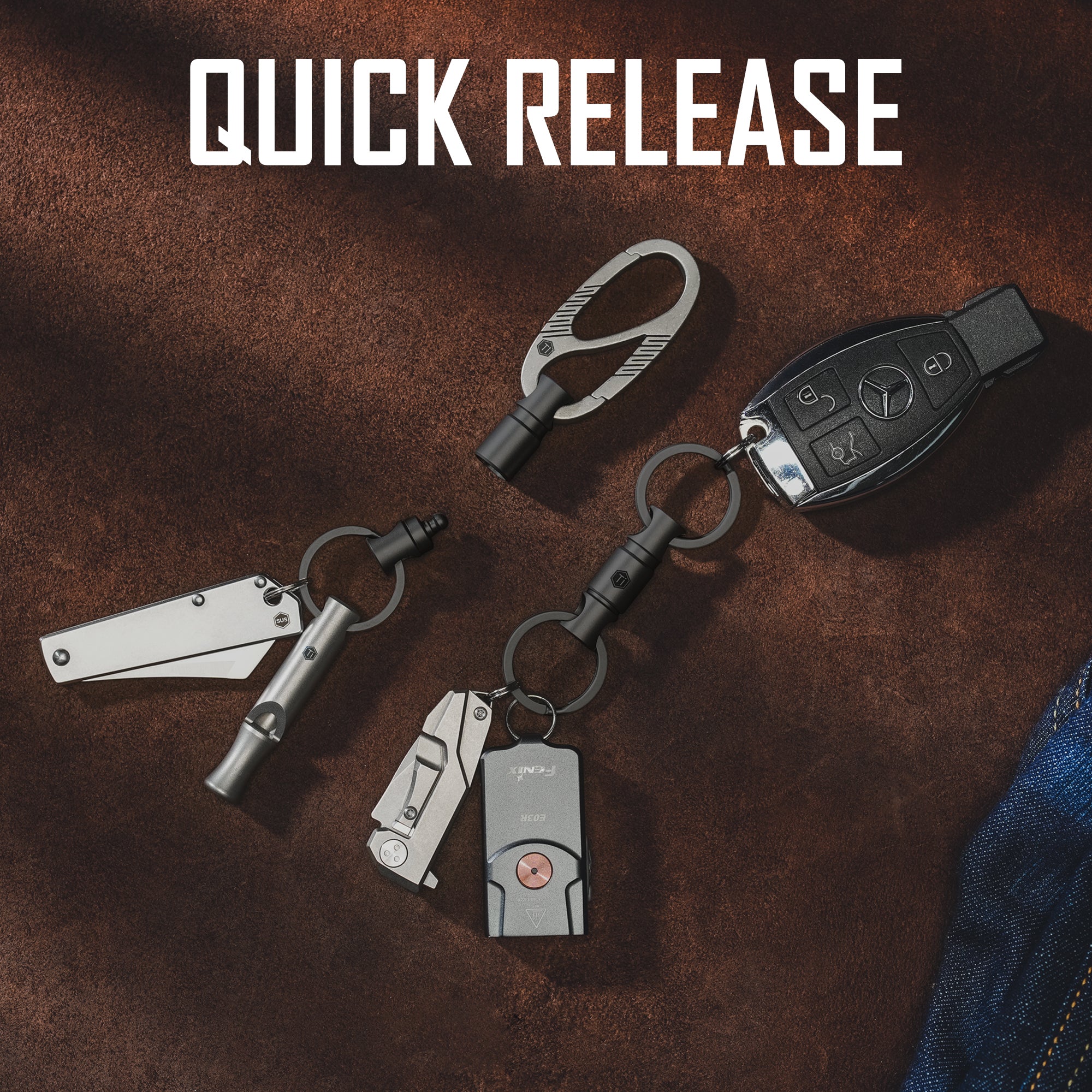 KA24BK Titanium Alloy Keychain Key Ring Connector