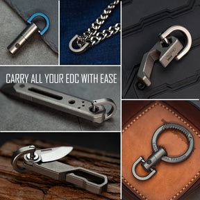 KM01 Titanium EDC Keychain Clip Set for Everyday Carry