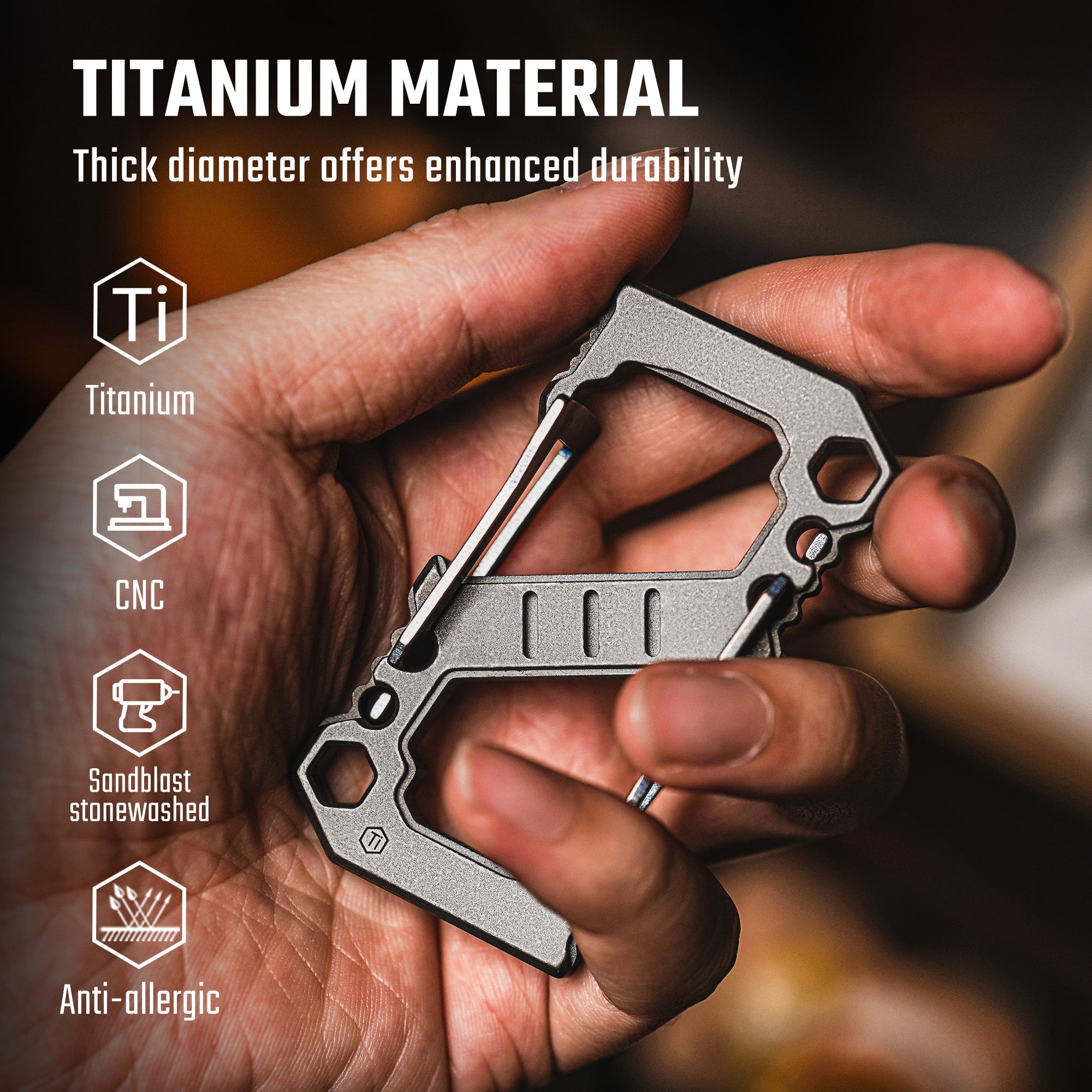 KU07 Titanium Multitool Carabiner