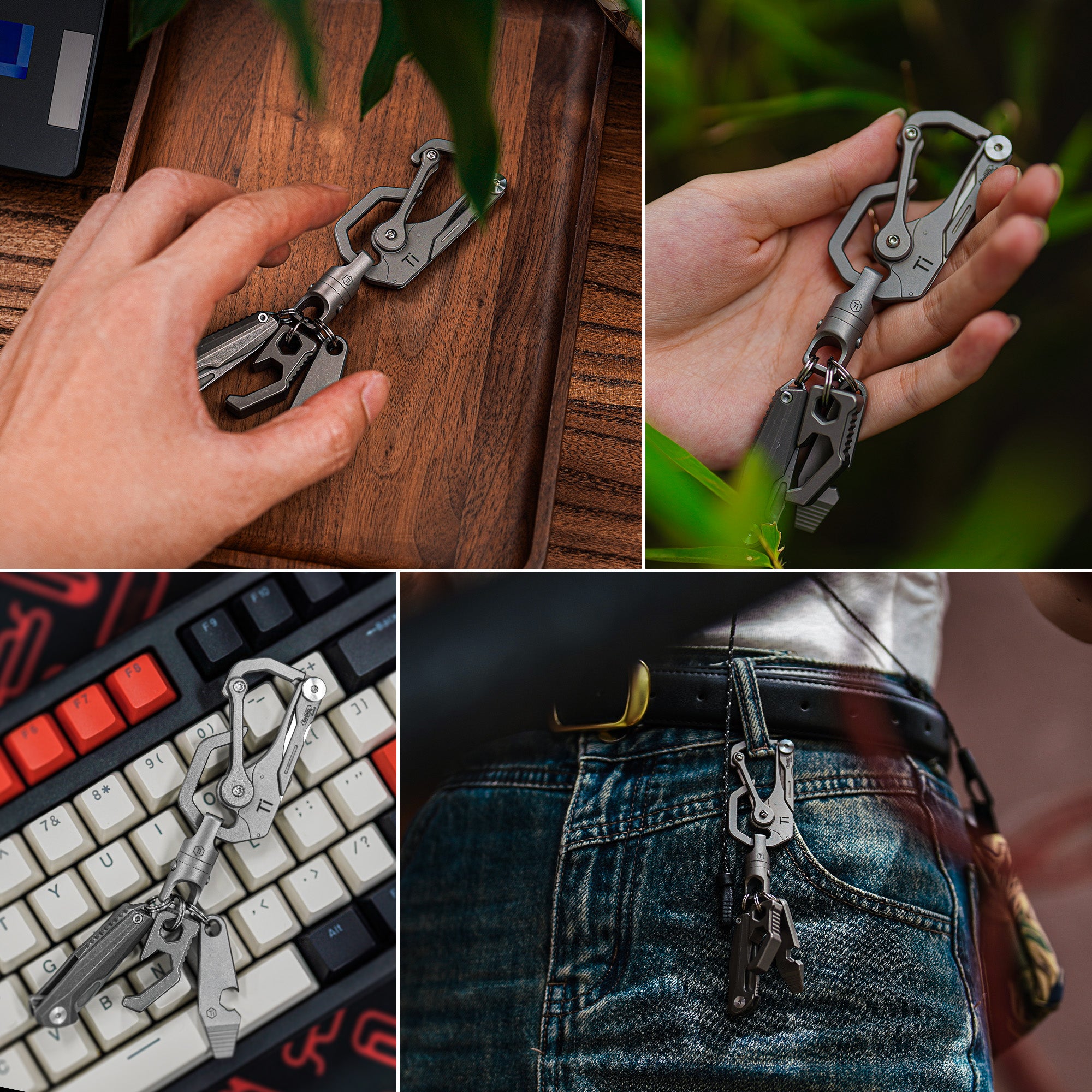 KeyUnity KA48 Titanium Swivel Key Ring (2pcs)