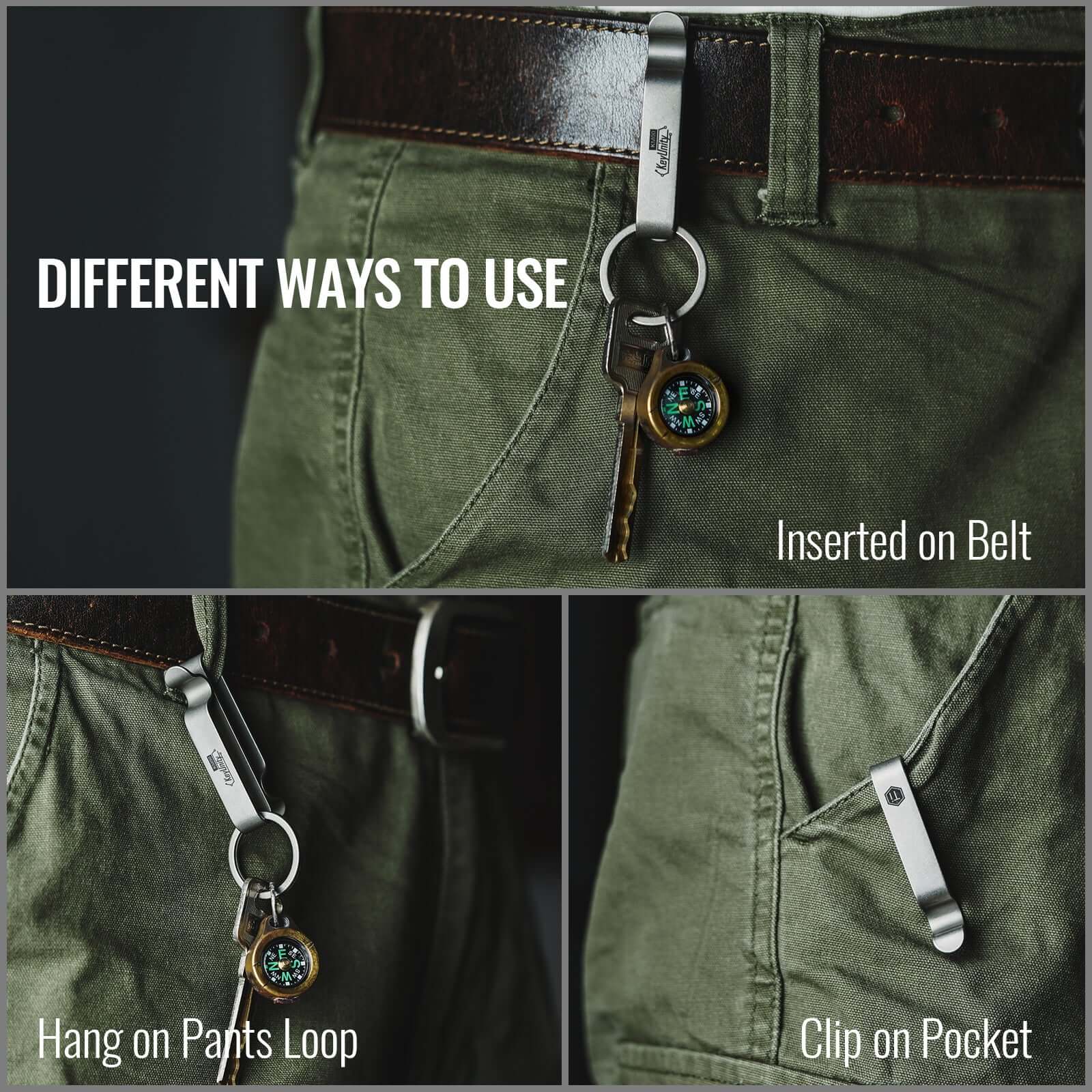 Pants Buckle Keychain Waist Belt Clip Hanging Loops Keyring Key Chain Rings  Key Fob