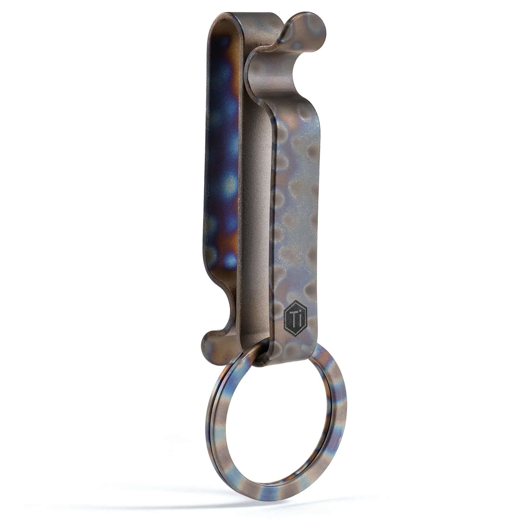 KM00 Titanium Alloy Keychain Belt Clip (Suminagashi Pattern)