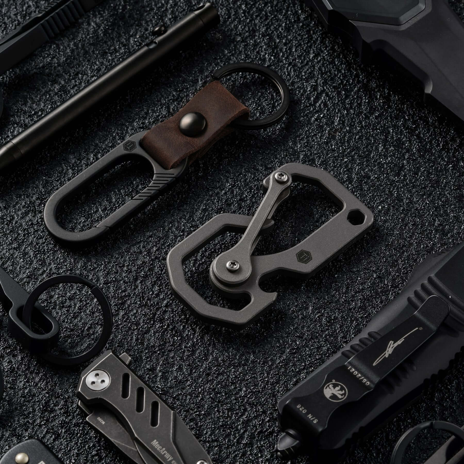 Snap Hook Key Holder Carabiner B-Style 60mm Black