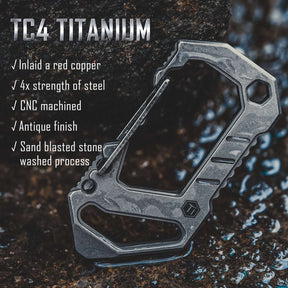 KU03 Titanium EDC 6 in 1 Multi-tool Quick Release Carabiner