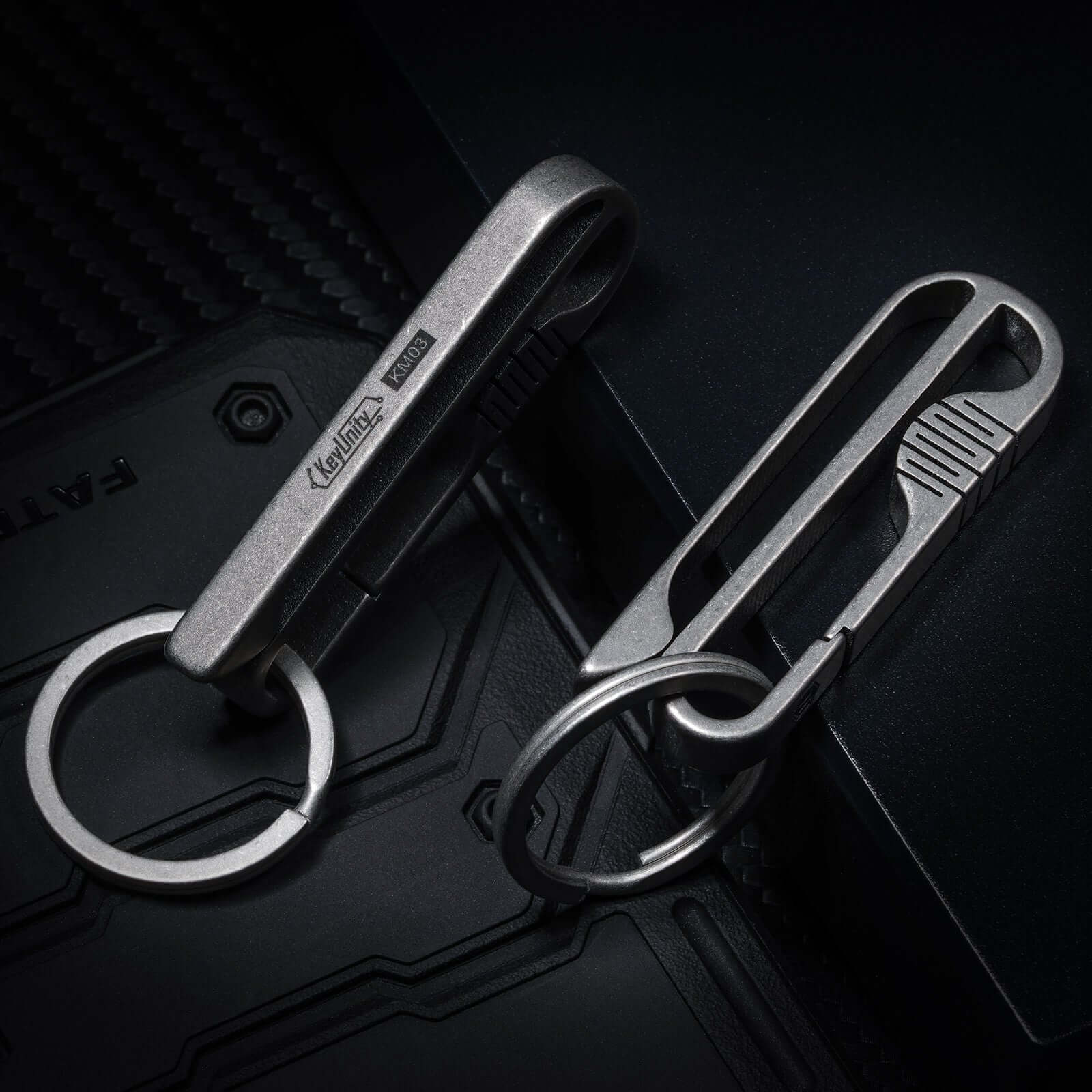 KeyUnity Key Rings, 3 Pack Titanium Split Side Pushing Key Rings
