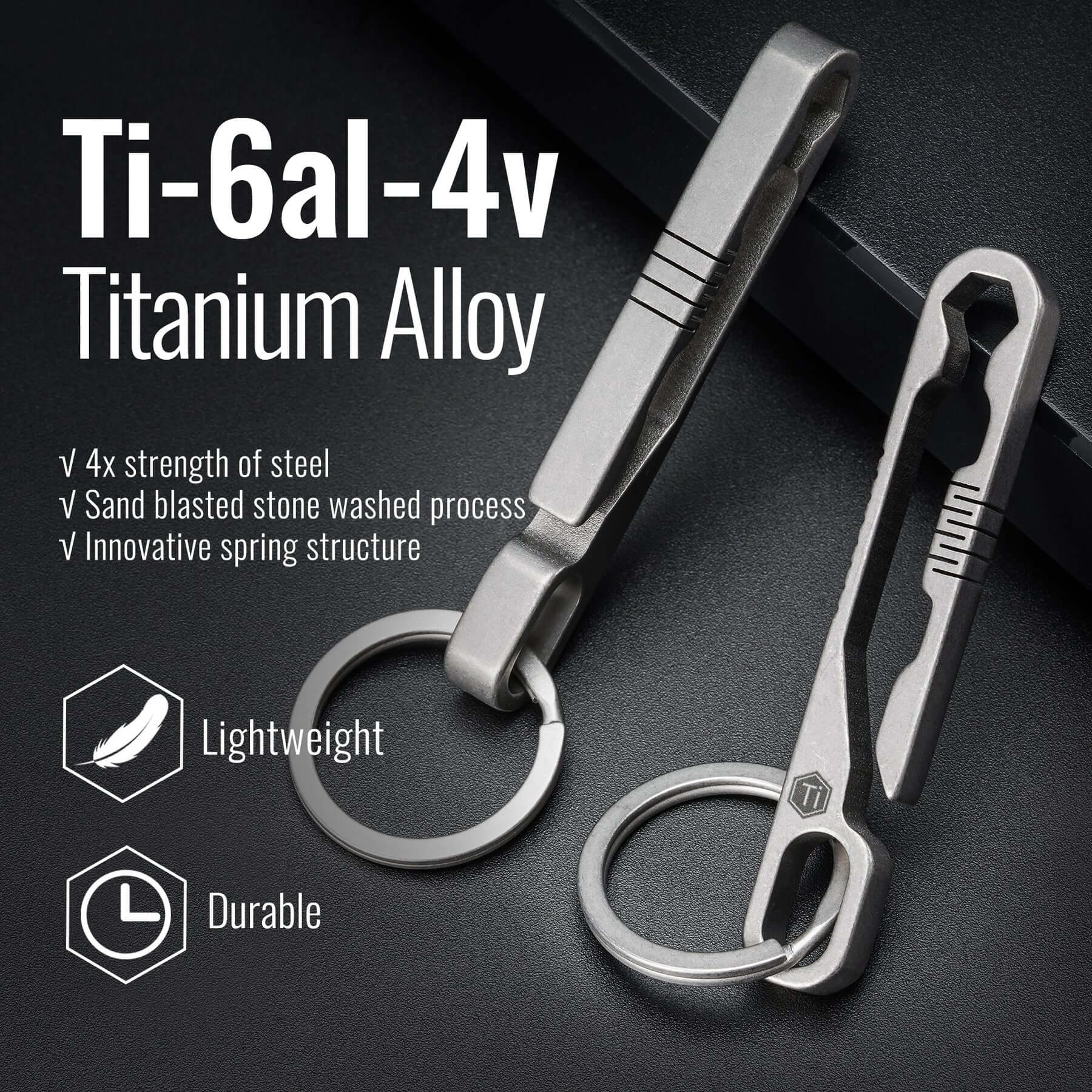 KeyUnity KM00 Titanium Alloy Keychain Belt Clip