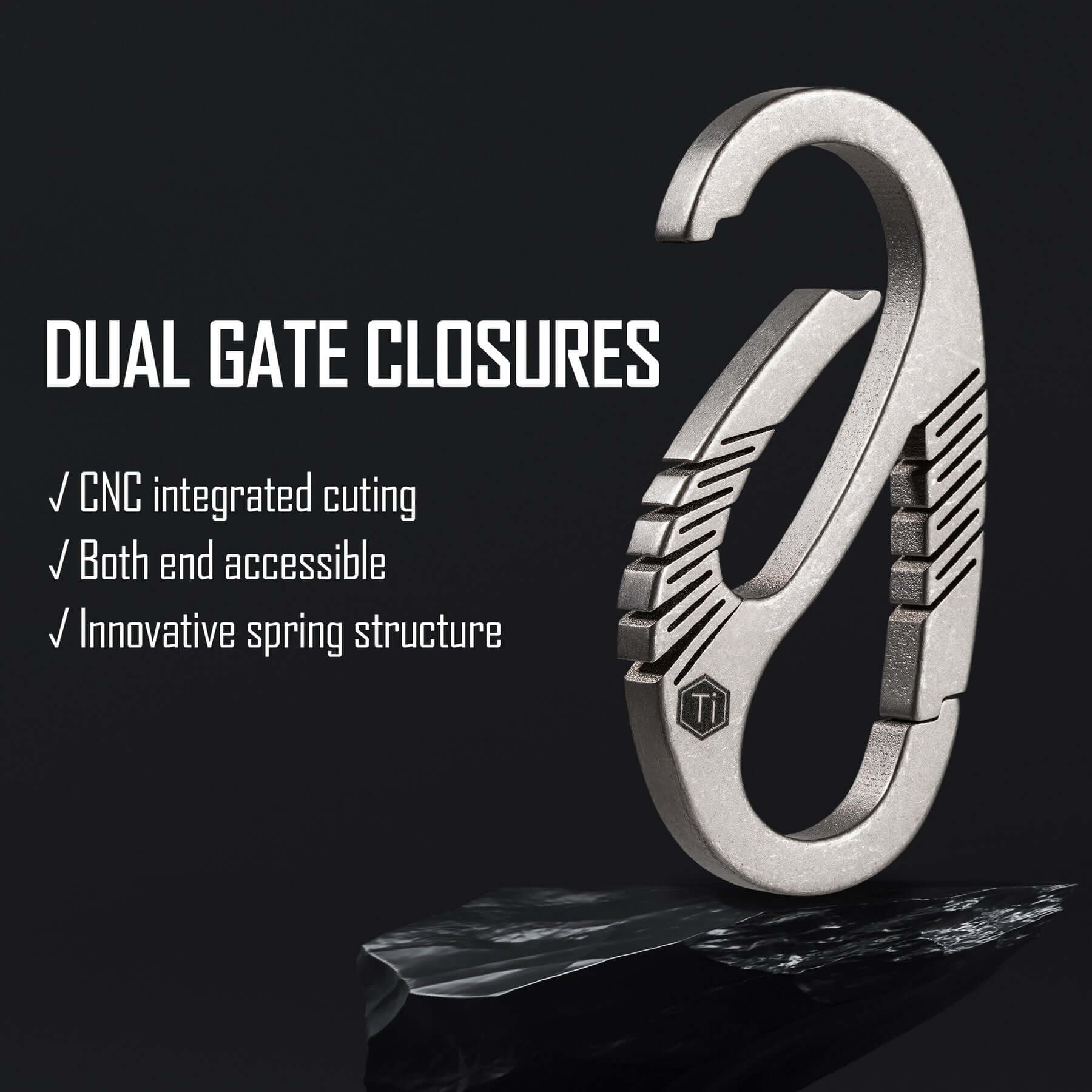 KM09 Titanium Doual Gate Keychain/Connector