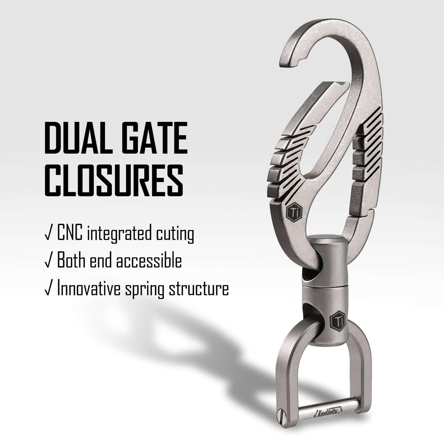 KM12 Titanium Doual Gate Keychain