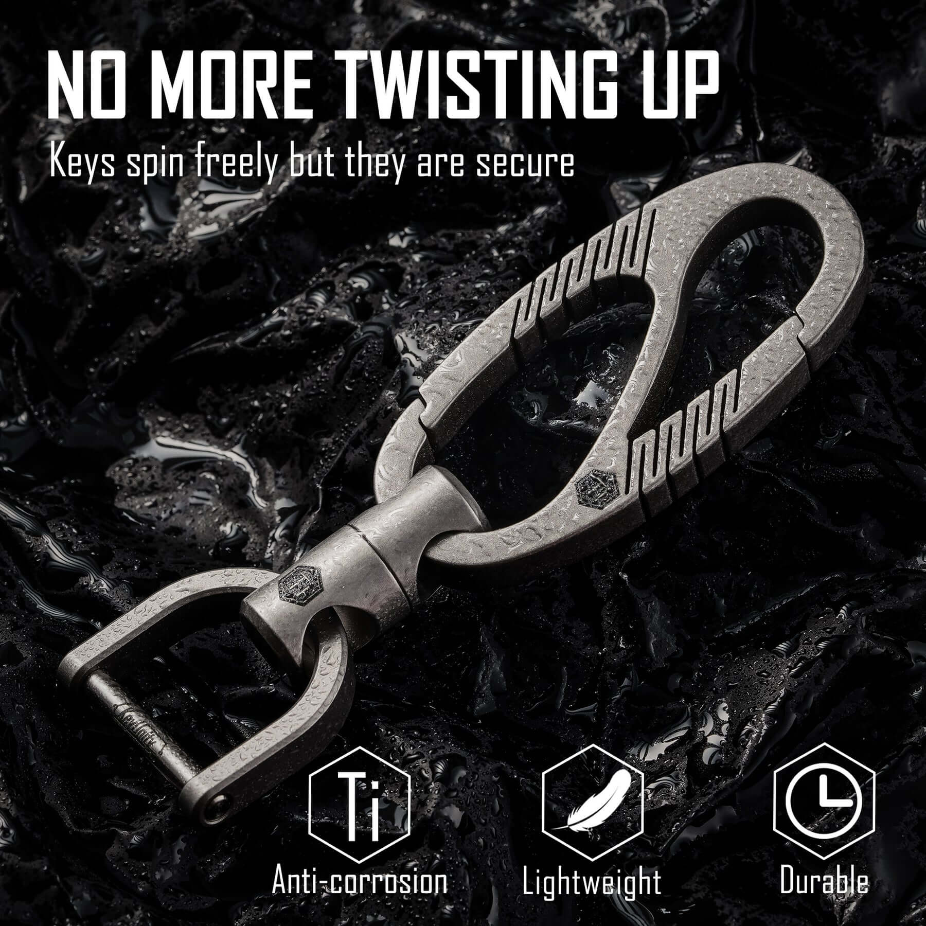 KM12 Titanium Doual Gate Keychain