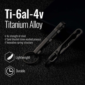 KM07 Titanium Belt Clip Keychain (BLACK)
