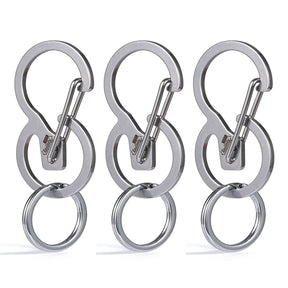 KeyUnity 6pcs Stainless Steel Key Chain, KS04 Quick Released