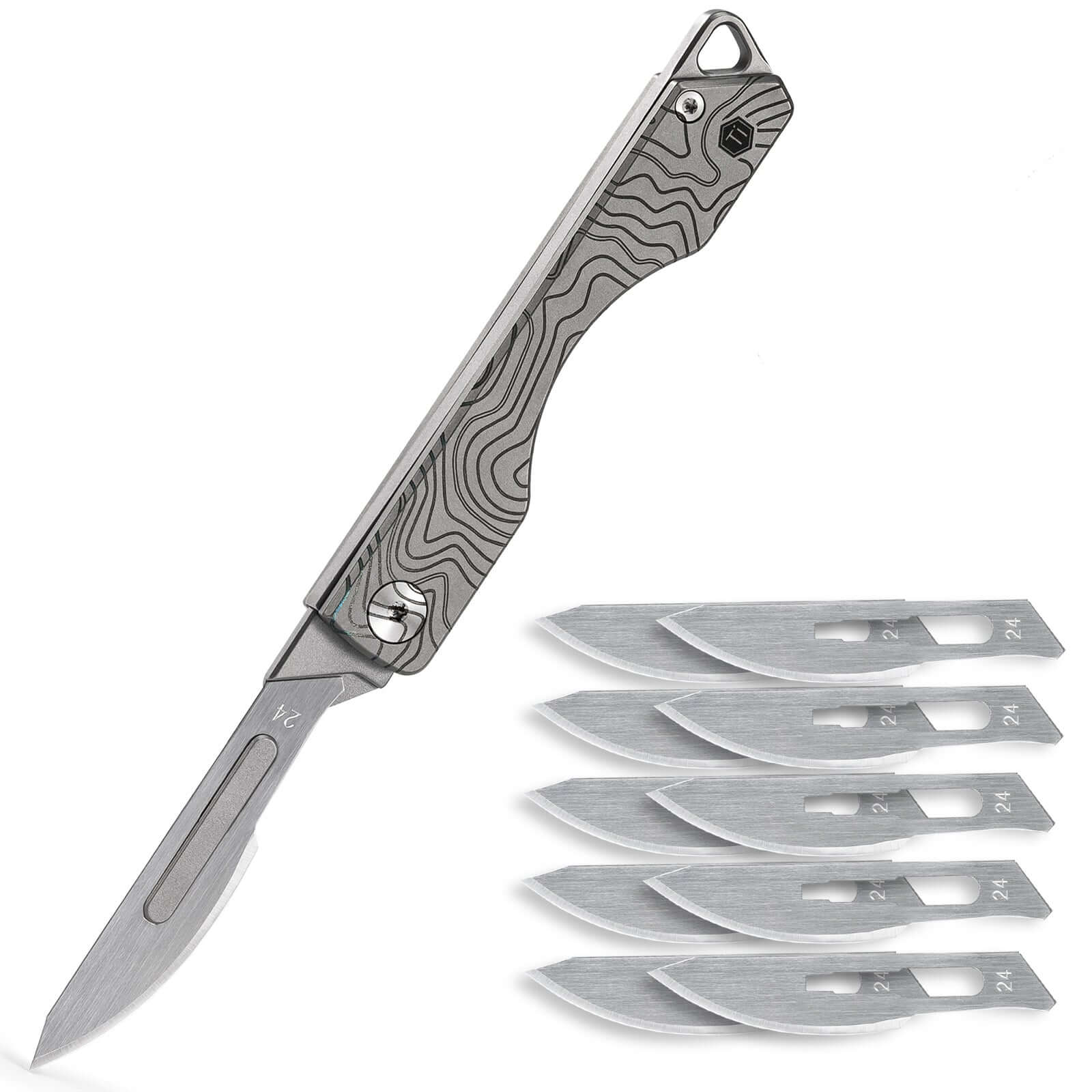 KK01 Titanium Pocket Knife with #24 Replaceable Blade