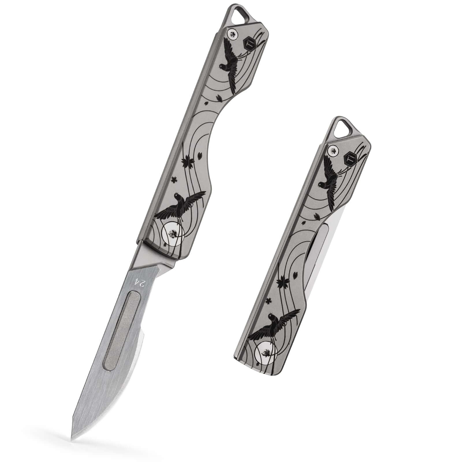KeyUnity KK01 Titanium Pocket Knife & #24 Carbon Steel Scalpel