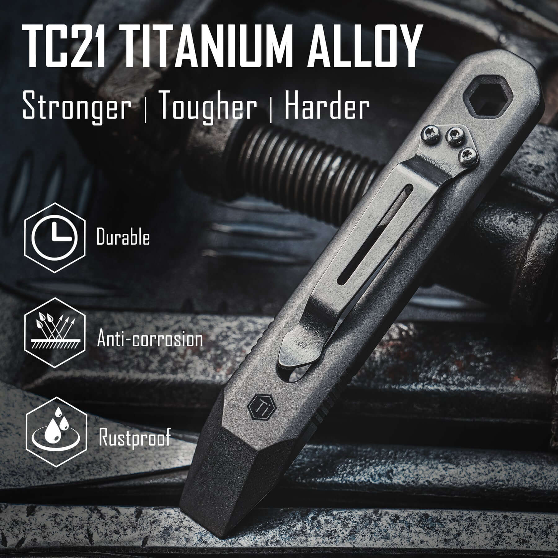 Titanium edc pry deals bar