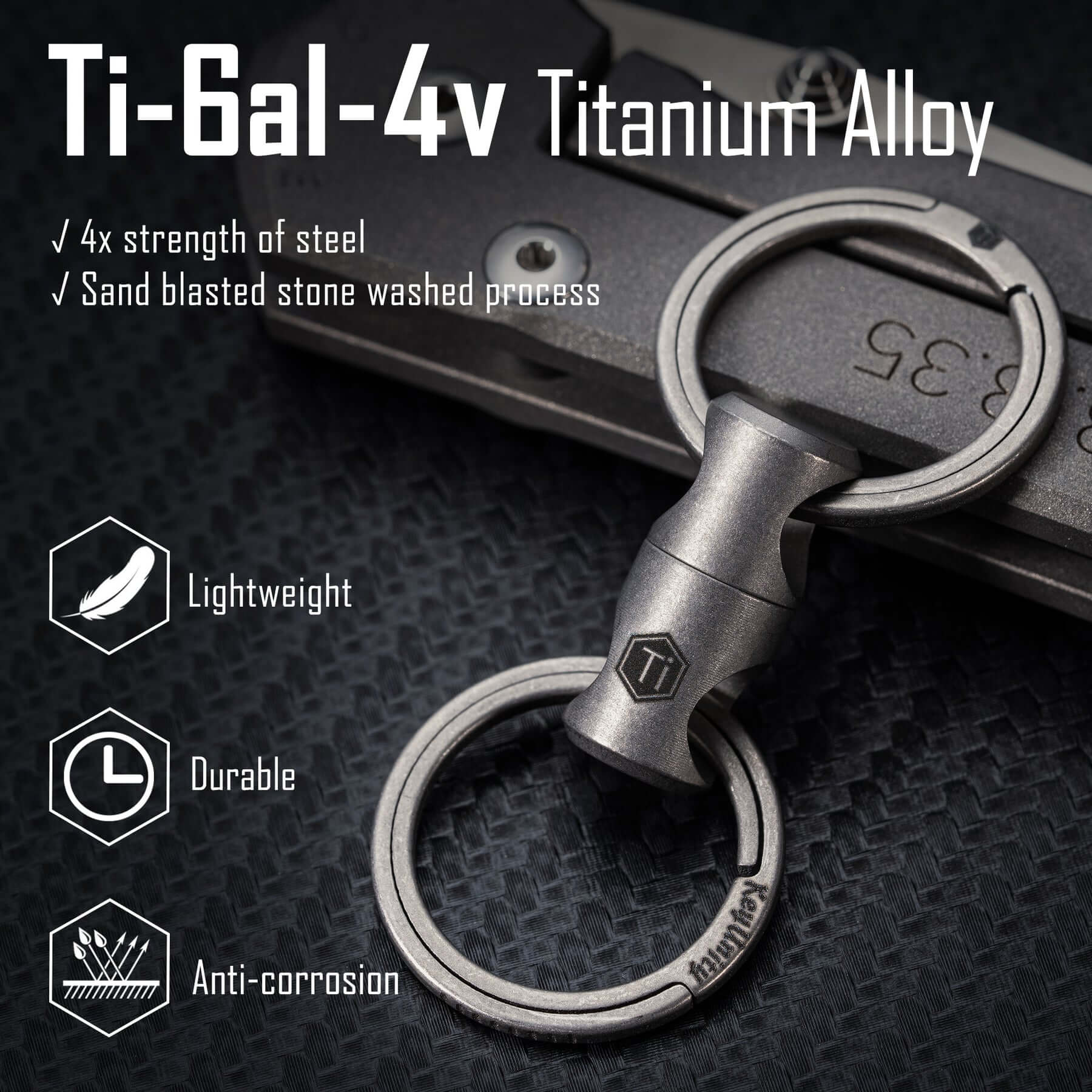 KeyUnity KA15 Titanium Alloy Keychain Key Ring Connector