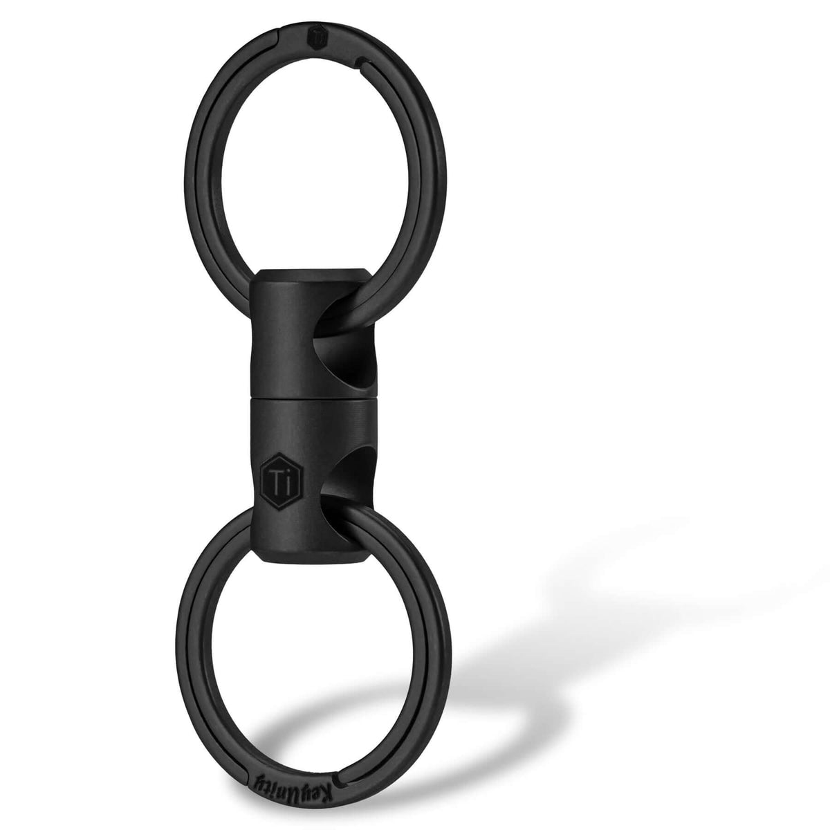 KeyUnity Ka17 Titanium D Ring Key Shackle, D Shape Key Ring Horseshoe Clasp for Car Fob, DIY Leather Key Organizer Keychain (Black, L), Adult Unisex
