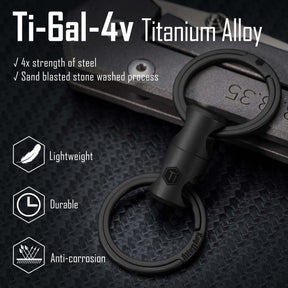 KA15 Titanium Alloy Keychain Key Ring Connector （Black）