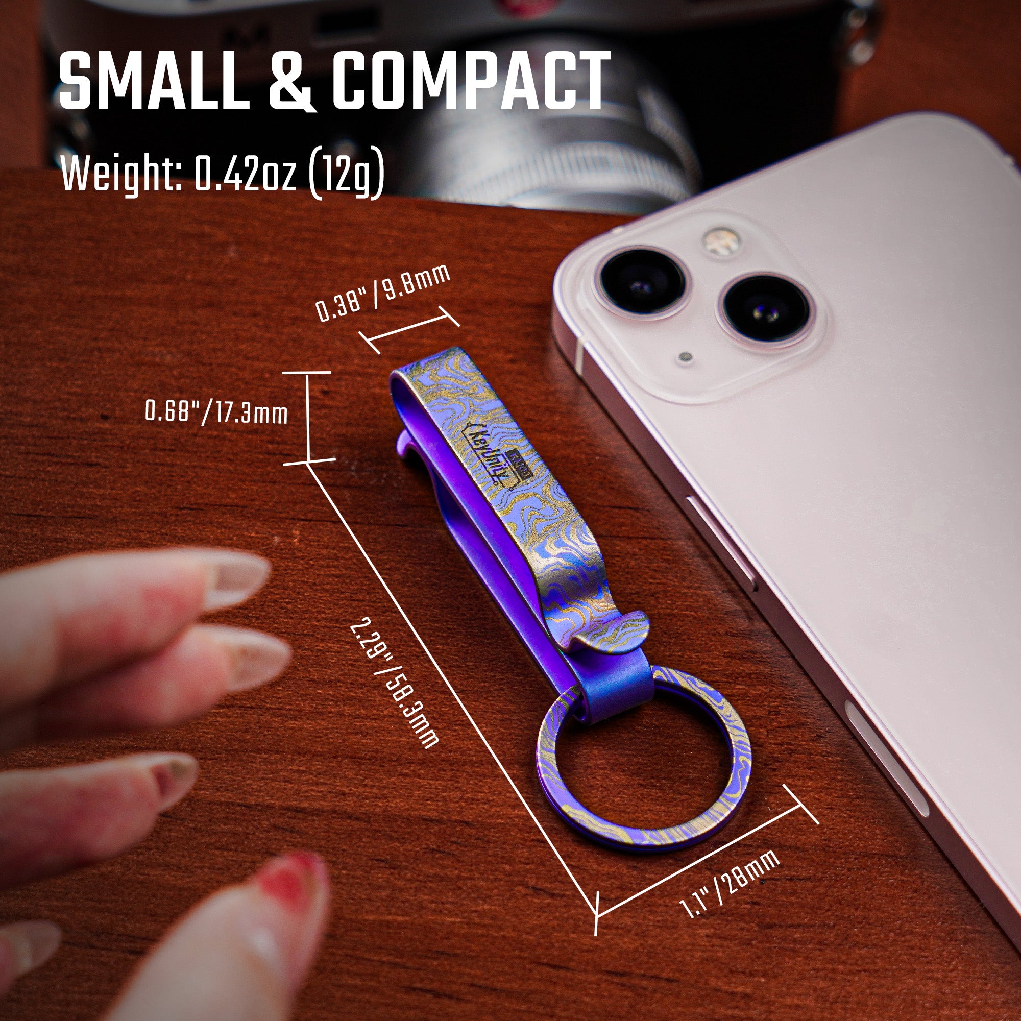 KM00 Titanium Decoration Clip Double Side Keychain Hook