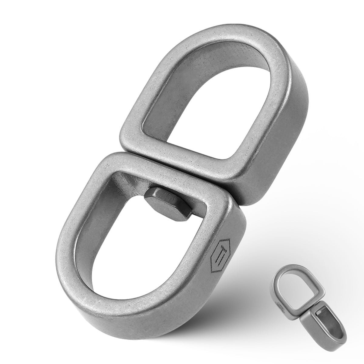KA67 titanium swivel keychain connector with D-ring design