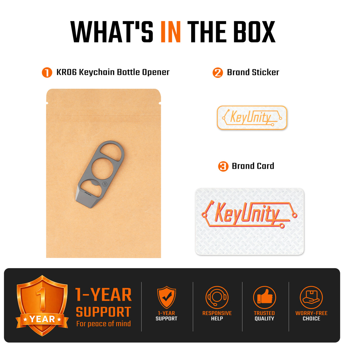 KR06 titanium pry bar package with brand sticker and card