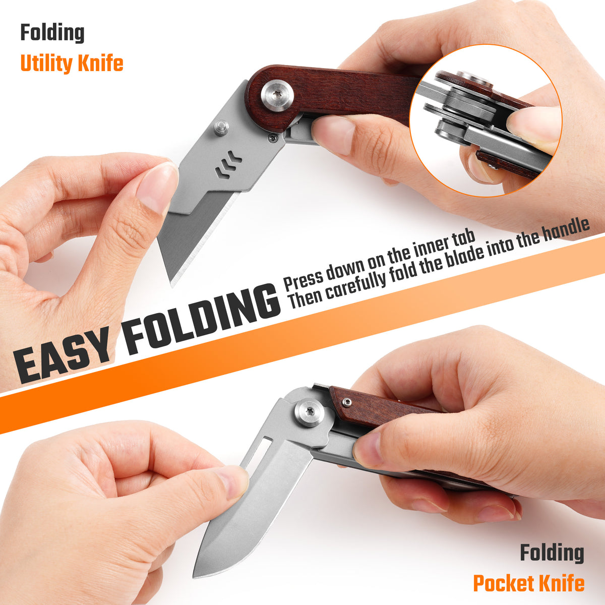 folding utility knife dimensions with 4.33 inch folded length and 5.23 oz weight